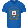 All Men Are Born Equal Canadian Canada Mens V-Neck Cotton T-Shirt Royal Blue