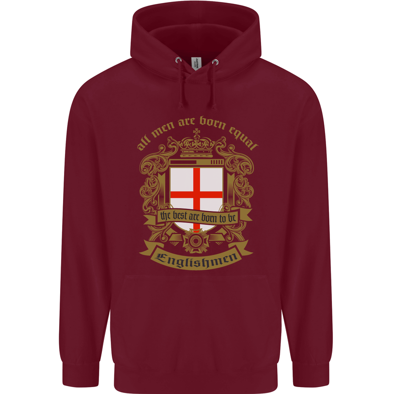 All Men Are Born Equal English England Childrens Kids Hoodie Maroon