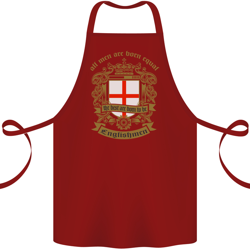 All Men Are Born Equal English England Cotton Apron 100% Organic Maroon