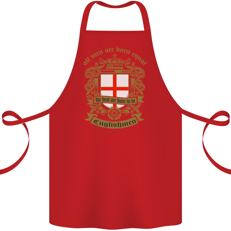 All Men Are Born Equal English England Cotton Apron 100% Organic Red