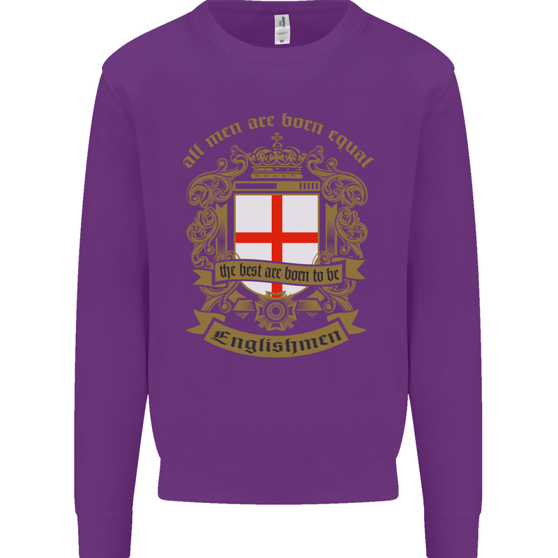 All Men Are Born Equal English England Kids Sweatshirt Jumper Purple