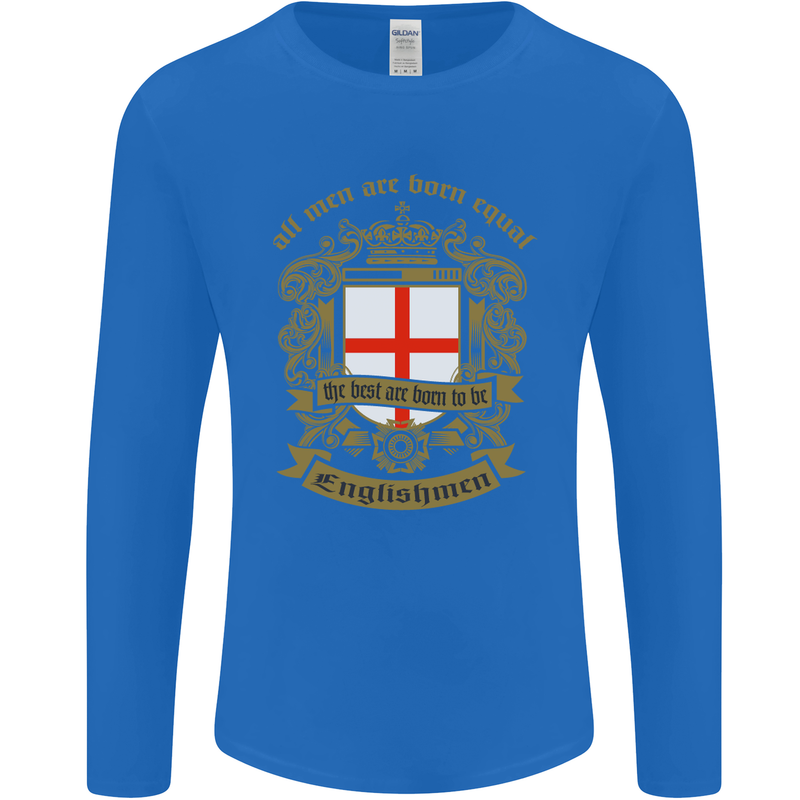 All Men Are Born Equal English England Mens Long Sleeve T-Shirt Royal Blue