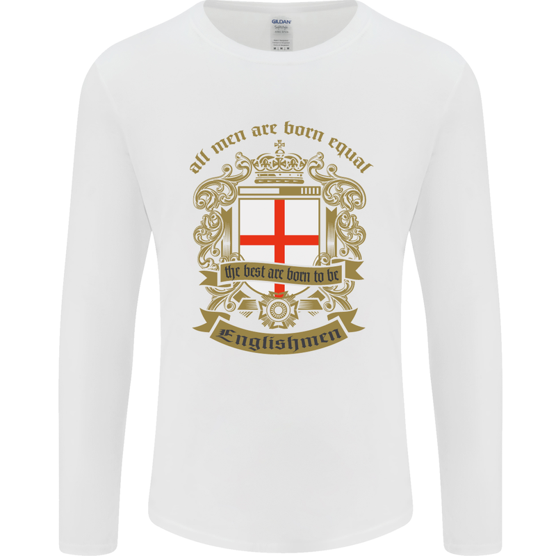 All Men Are Born Equal English England Mens Long Sleeve T-Shirt White