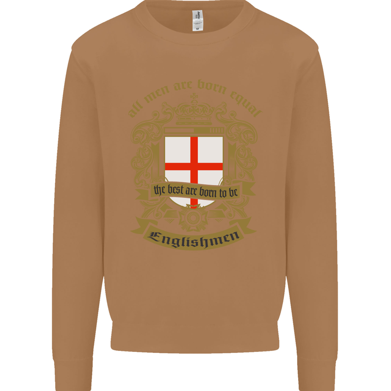 All Men Are Born Equal English England Mens Sweatshirt Jumper Caramel Latte