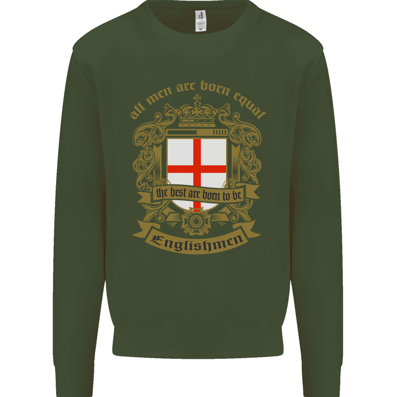 All Men Are Born Equal English England Mens Sweatshirt Jumper Forest Green