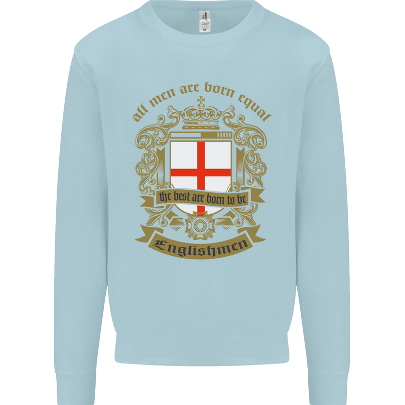 All Men Are Born Equal English England Mens Sweatshirt Jumper Light Blue