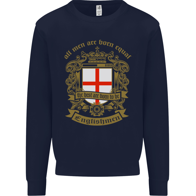 All Men Are Born Equal English England Mens Sweatshirt Jumper Navy Blue