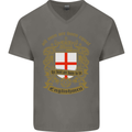 All Men Are Born Equal English England Mens V-Neck Cotton T-Shirt Charcoal