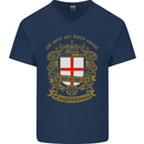All Men Are Born Equal English England Mens V-Neck Cotton T-Shirt Navy Blue