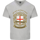 All Men Are Born Equal English England Mens V-Neck Cotton T-Shirt Sports Grey