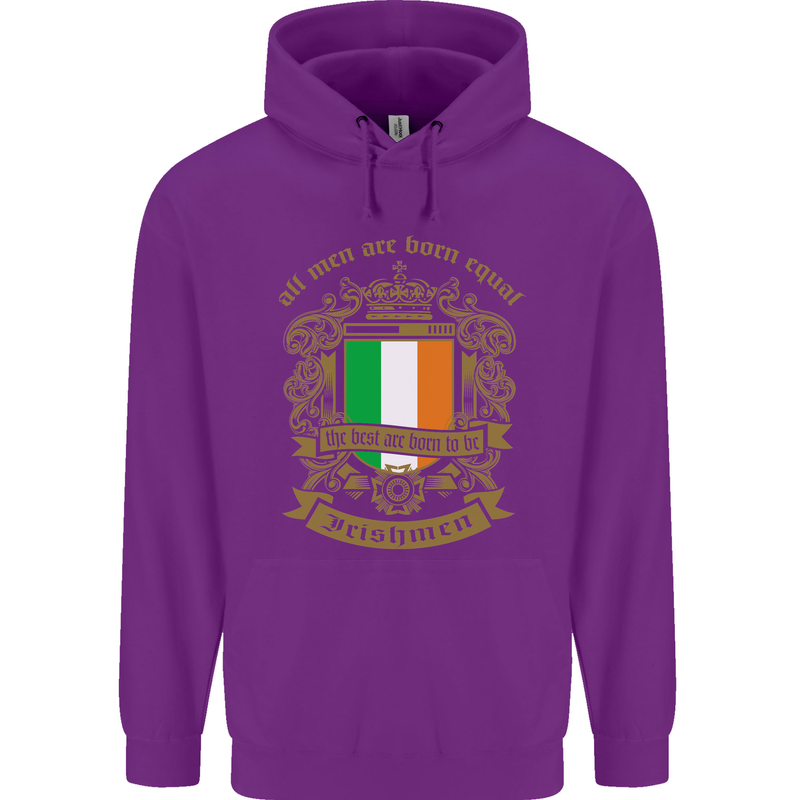 All Men Are Born Equal Irish Ireland Childrens Kids Hoodie Purple