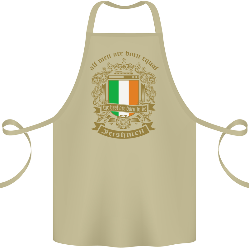 All Men Are Born Equal Irish Ireland Cotton Apron 100% Organic Khaki