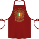 All Men Are Born Equal Irish Ireland Cotton Apron 100% Organic Maroon