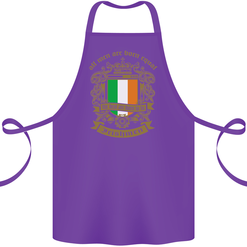 All Men Are Born Equal Irish Ireland Cotton Apron 100% Organic Purple