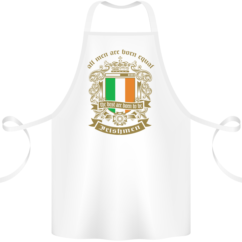 All Men Are Born Equal Irish Ireland Cotton Apron 100% Organic White