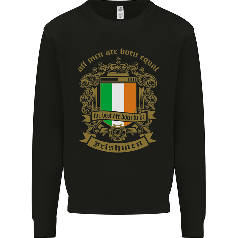 All Men Are Born Equal Irish Ireland Kids Sweatshirt Jumper Black