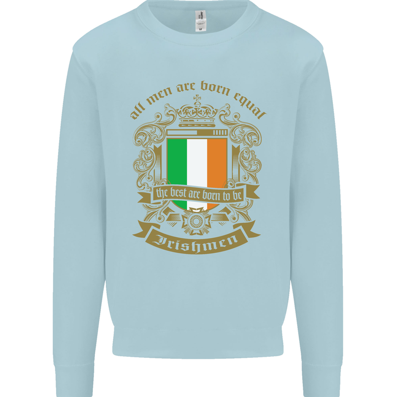 All Men Are Born Equal Irish Ireland Kids Sweatshirt Jumper Light Blue