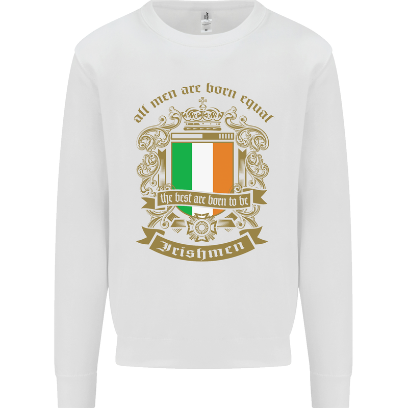 All Men Are Born Equal Irish Ireland Kids Sweatshirt Jumper White