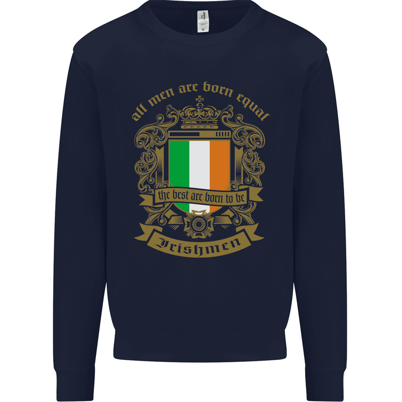 All Men Are Born Equal Irish Ireland Mens Sweatshirt Jumper Navy Blue