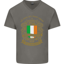 All Men Are Born Equal Irish Ireland Mens V-Neck Cotton T-Shirt Charcoal