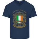 All Men Are Born Equal Irish Ireland Mens V-Neck Cotton T-Shirt Navy Blue