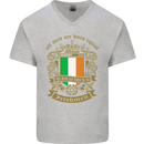 All Men Are Born Equal Irish Ireland Mens V-Neck Cotton T-Shirt Sports Grey