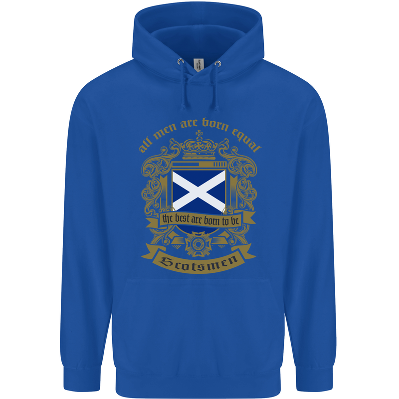All Men Are Born Equal Scotland Scottish Childrens Kids Hoodie Royal Blue