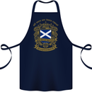 All Men Are Born Equal Scotland Scottish Cotton Apron 100% Organic Navy Blue