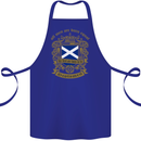 All Men Are Born Equal Scotland Scottish Cotton Apron 100% Organic Royal Blue