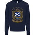 All Men Are Born Equal Scotland Scottish Kids Sweatshirt Jumper Navy Blue