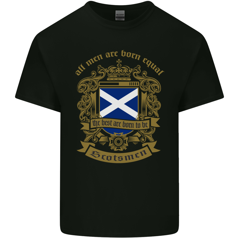 All Men Are Born Equal Scotland Scottish Kids T-Shirt Childrens Black