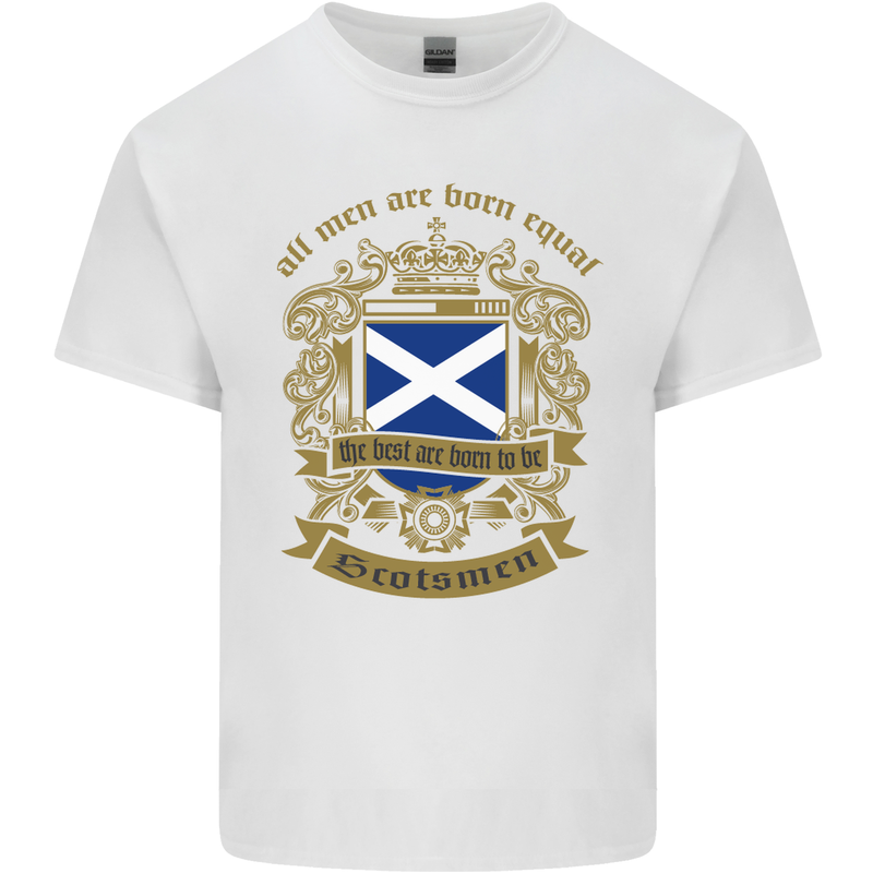 All Men Are Born Equal Scotland Scottish Kids T-Shirt Childrens White