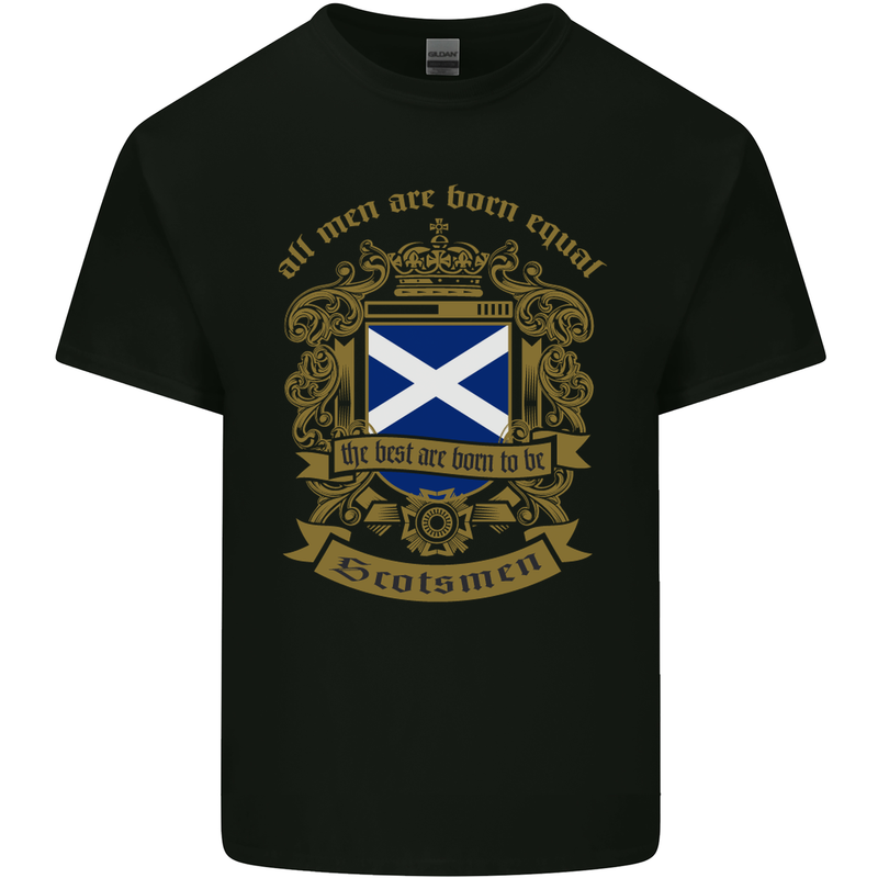 All Men Are Born Equal Scotland Scottish Mens Cotton T-Shirt Tee Top Black