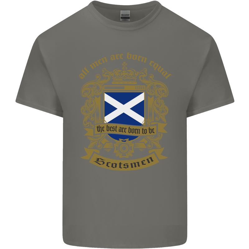All Men Are Born Equal Scotland Scottish Mens Cotton T-Shirt Tee Top Charcoal