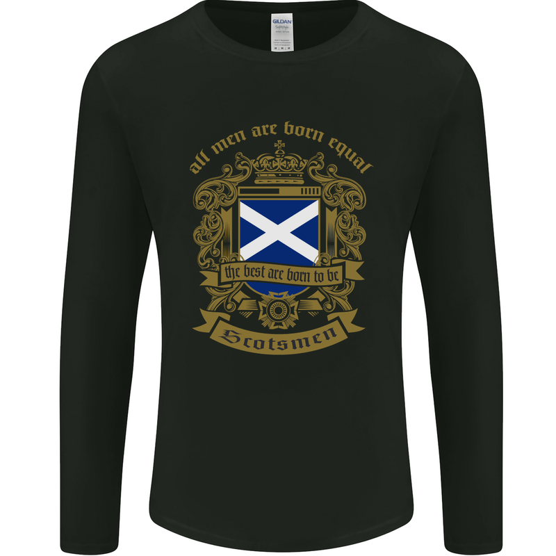 All Men Are Born Equal Scotland Scottish Mens Long Sleeve T-Shirt Black