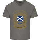 All Men Are Born Equal Scotland Scottish Mens V-Neck Cotton T-Shirt Charcoal