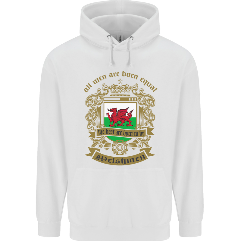 All Men Are Born Equal Welshmen Wales Welsh Childrens Kids Hoodie White