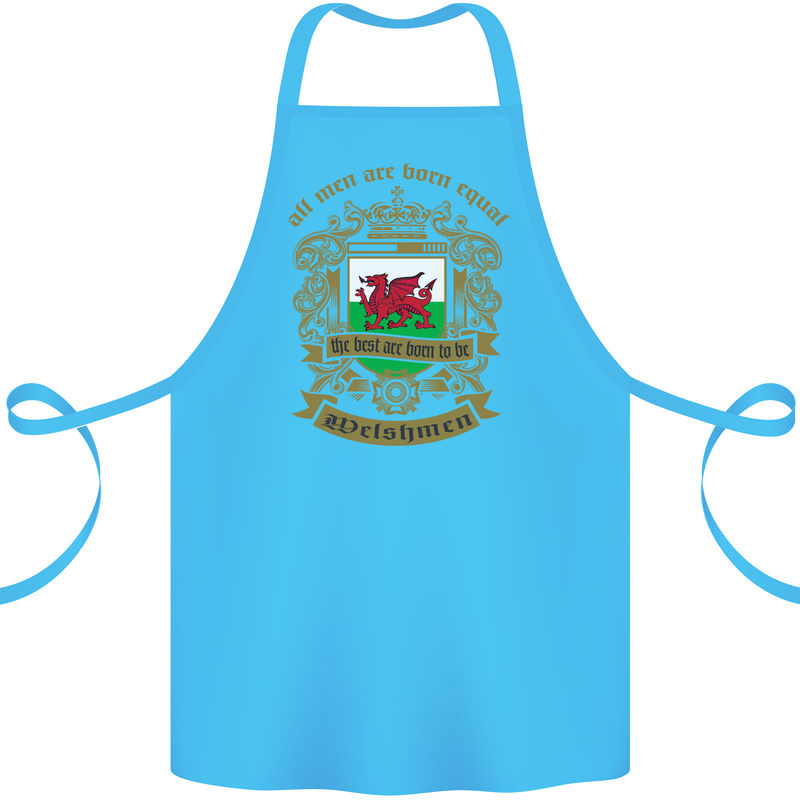 All Men Are Born Equal Welshmen Wales Welsh Cotton Apron 100% Organic Turquoise