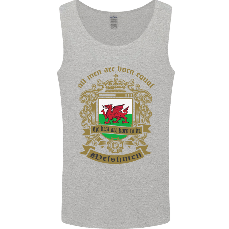 All Men Are Born Equal Welshmen Wales Welsh Mens Vest Tank Top Sports Grey