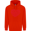 All You Need Is Love Heart Peace Childrens Kids Hoodie Bright Red