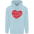 All You Need Is Love Heart Peace Childrens Kids Hoodie Light Blue