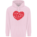 All You Need Is Love Heart Peace Childrens Kids Hoodie Light Pink
