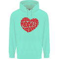 All You Need Is Love Heart Peace Childrens Kids Hoodie Peppermint