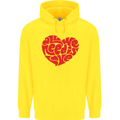 All You Need Is Love Heart Peace Childrens Kids Hoodie Yellow