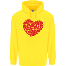 All You Need Is Love Heart Peace Childrens Kids Hoodie Yellow