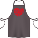 All You Need Is Love Heart Peace Cotton Apron 100% Organic Dark Grey