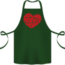 All You Need Is Love Heart Peace Cotton Apron 100% Organic Forest Green