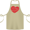 All You Need Is Love Heart Peace Cotton Apron 100% Organic Khaki