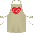 All You Need Is Love Heart Peace Cotton Apron 100% Organic Khaki