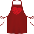 All You Need Is Love Heart Peace Cotton Apron 100% Organic Maroon